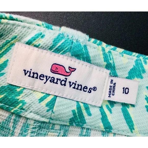Vineyard Vines Women's Teal Green Nautical Zebra Dayboat Chino Shorts Size 10 - Picture 4 of 11